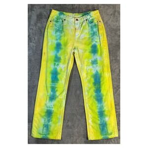 Pashu‎ Unbelievable Tie-Dye Jeans Yellow Green Size 8